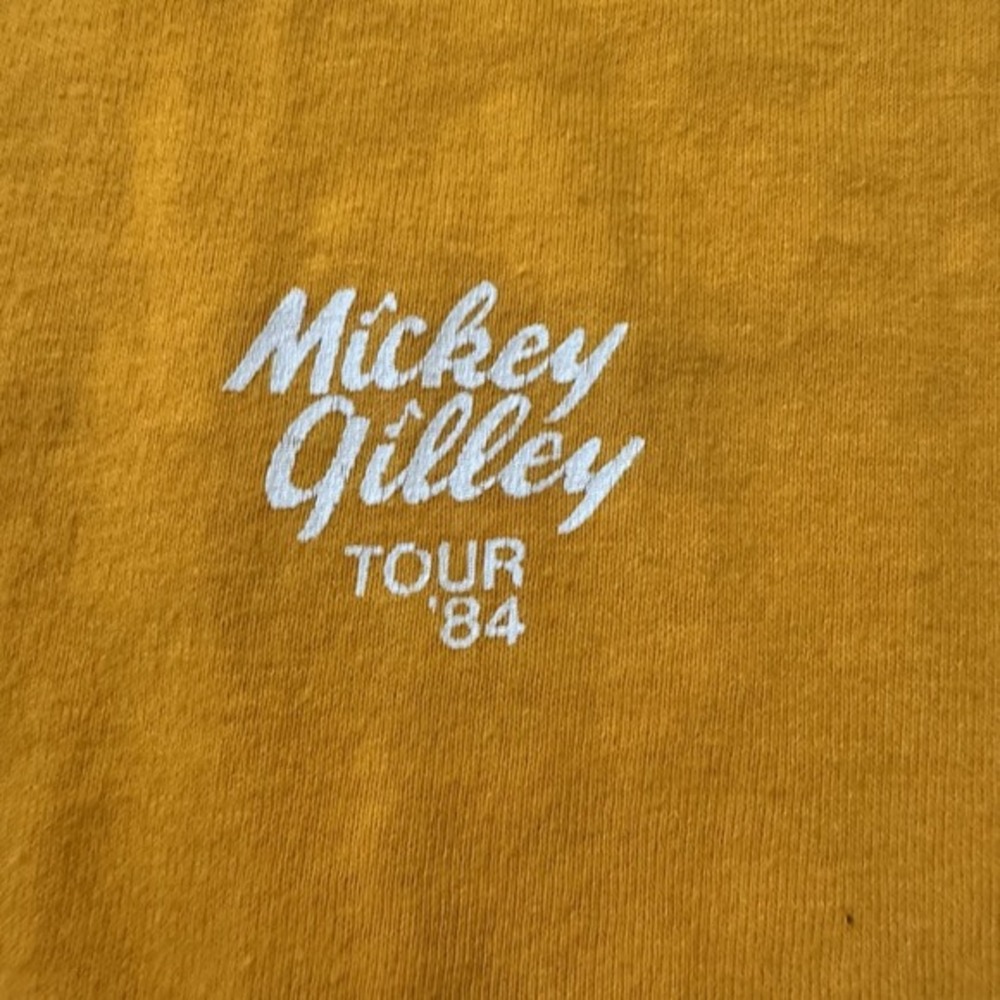 Vintage 1984 Mickey Gilley Tour T Shirt‎ Jerzees Russell L Texas V Neck - Picture 3 of 7